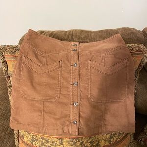 Free People Brown Button Up Skirt Size 10